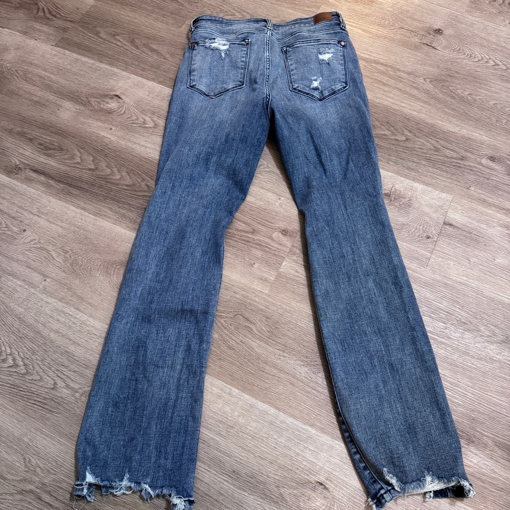 Judy Blue Straight Fit Jeans Denim 11 30 Distressed - Picture 5 of 8